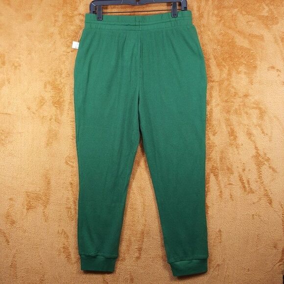 CLUB ROOM Jogger Pants Mens Medium Green Pull On Thermal Waffle Knit Comfort - Picture 4 of 8